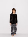 pijama de manga longa soft infantil preto